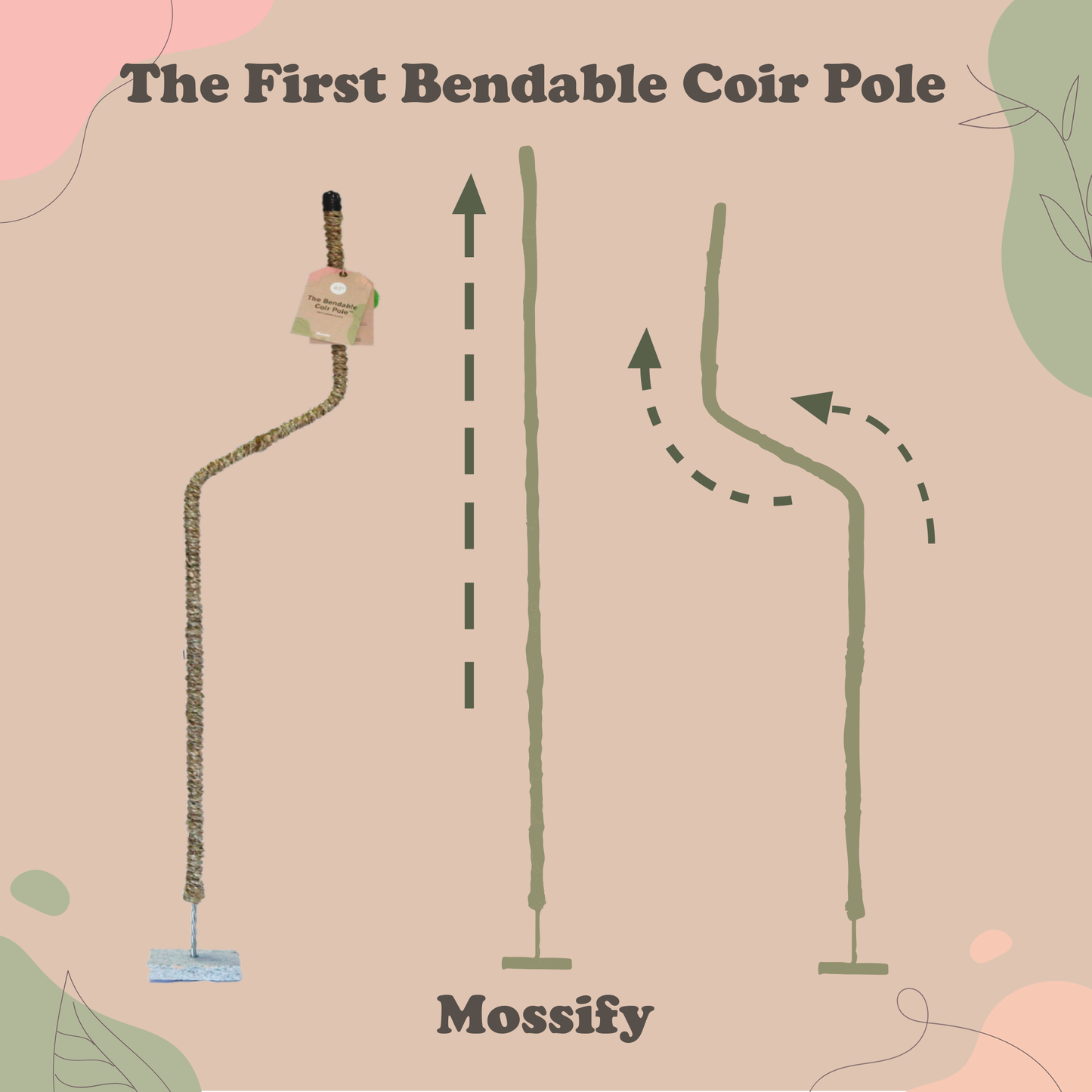 Original Bendable Coir Pole™ - Climbing Plants - Best Seller
