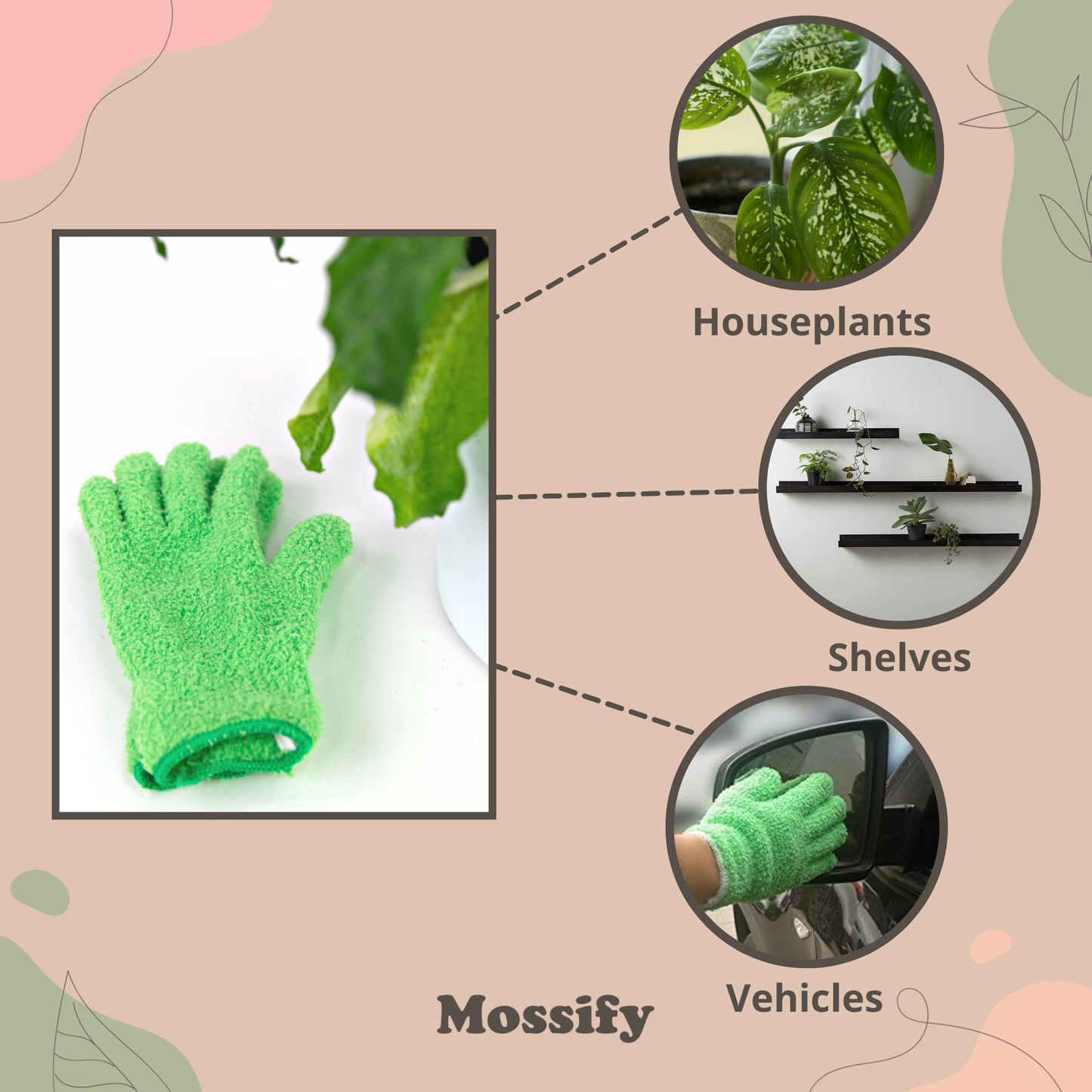 2 Microfiber Gloves - Leaf-Shining Gloves